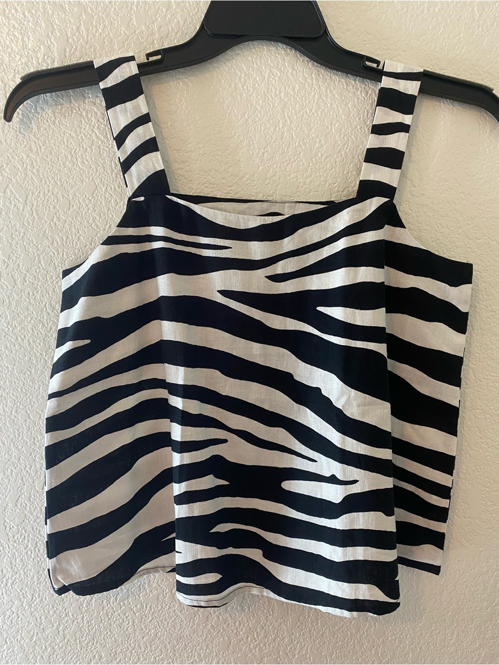 Maison Jules Black and White Zebra-Print Tank S